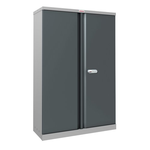Phoenix SCL Series SCL1491GAE 2 Door 3 Shelf Steel Storage Cupboard Grey Body & Anthracite Grey Doors with Electronic Lock