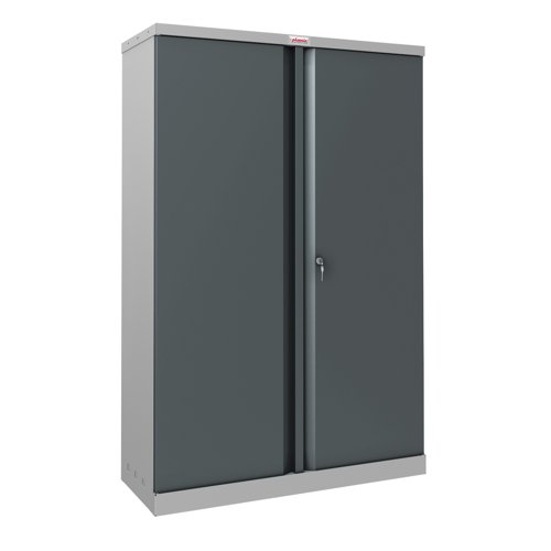 Phoenix SCL Series SCL1491GAK 2 Door 3 Shelf Steel Storage Cupboard Grey Body & Anthracite Grey Doors with Key Lock