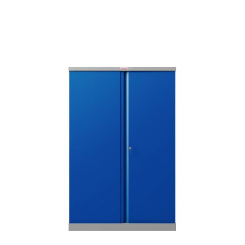 34374PH - Phoenix SCL Series 2 Door 3 Shelf Steel Storage Cupboard Grey Body Blue Doors with Key Lock SCL1491GBK
