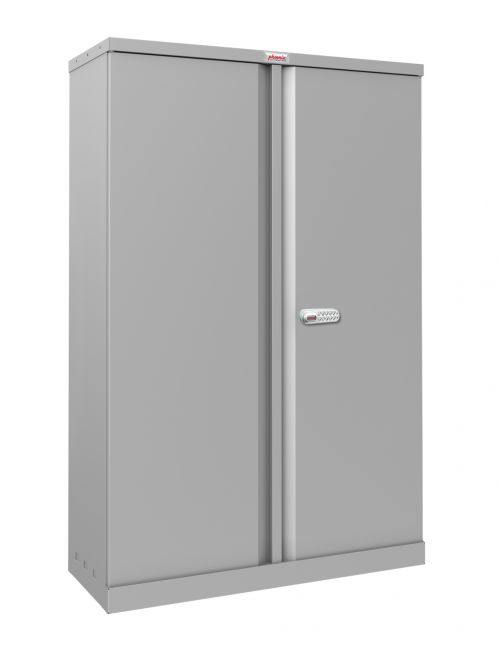 Phoenix SCL Series 2 Door 3 Shelf Steel Storage Cupboard in Grey with Electronic Lock SCL1491GGE