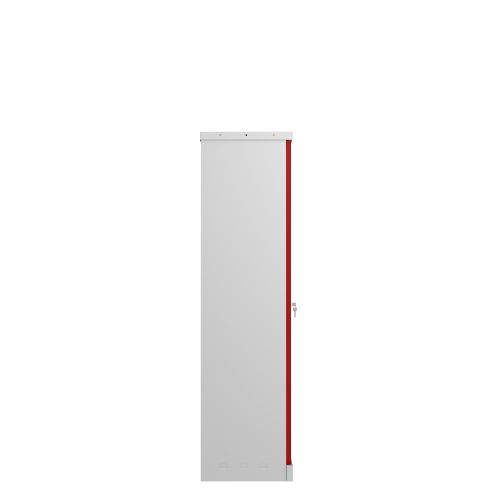 Phoenix SCL Series 2 Door 3 Shelf Steel Storage Cupboard Grey Body Red Doors with Key Lock SCL1491GRK