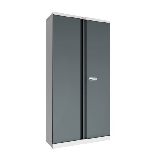 Phoenix SCL Series SCL1891GAE 2 Door 4 Shelf Steel Storage Cupboard Grey Body & Anthracite Doors with Electronic Lock
