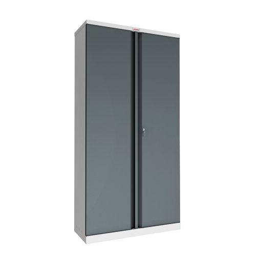 Phoenix SCL Series SCL1891GAK 2 Door 4 Shelf Steel Storage Cupboard Grey Body & Anthracite Grey Doors with Key Lock