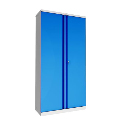 Phoenix SCL Series SCL1891GBK 2 Door 4 Shelf Steel Storage Cupboard Grey Body & Blue Doors with Key Lock SCL1891GBK Buy online at Office 5Star or contact us Tel 01594 810081 for assistance