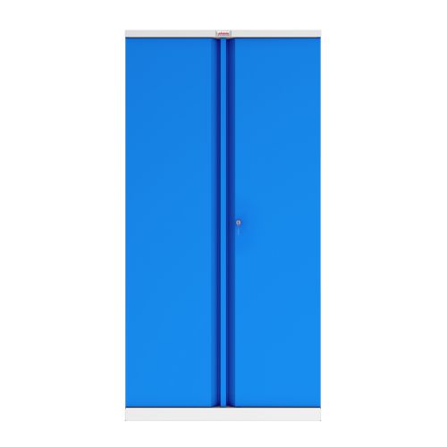Phoenix SCL Series 2 Door 4 Shelf Steel Storage Cupboard Grey Body Blue Doors with Key Lock SCL1891GBK  34395PH