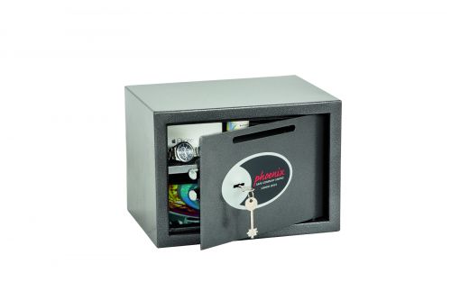 58220PH - Phoenix Vela Deposit Home and Office Size 2 Safe Key Lock Graphite Grey SS0802KD