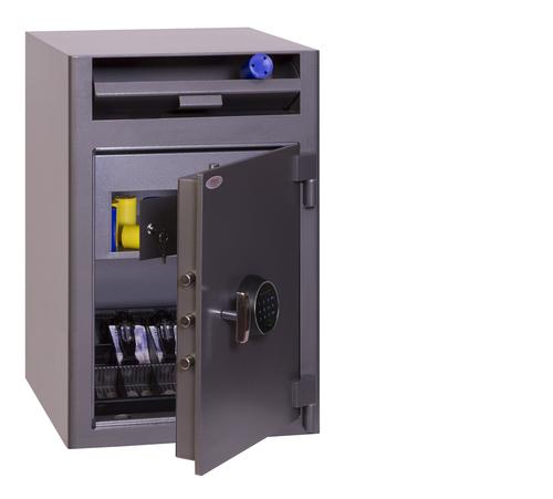 THE PHOENIX CASHIER DEPOSIT is a front loading security and deposit safe for 24 hour cash management. 