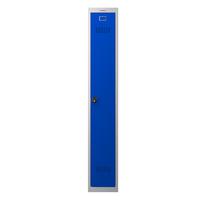 Phoenix PL Series 1 Column 1 Door Personal Locker Grey Body Blue Door with Combination Lock PL1130GBC