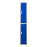 Phoenix PL Series 1 Column 2 Door Personal Locker Grey Body Blue Doors with Electronic Locks PL1230GBE