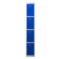 Phoenix PL Series PL1430GBC 1 Column 4 Door Personal Locker Grey Body/Blue Doors with Combination Lock