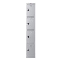 Phoenix PL Series 1 Column 4 Door Personal locker in Grey with Combination Locks PL1430GGC