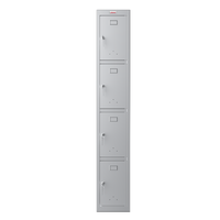 Phoenix PL Series 1 Column 4 Door Personal locker in Grey with Key Locks PL1430GGK