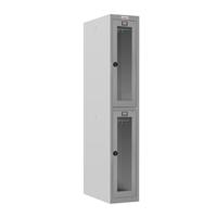 Phoenix PLC Series 1 Column 2 Door Personal Locker With Clear View Door and Combination Locks Grey - PLC1230GGC