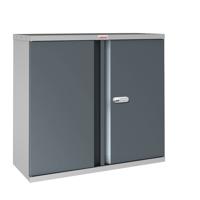Phoenix SCL Series SCL0891GAE 2 Door 1 Shelf Steel Storage Cupboard Grey Body & Anthracite Grey Doors with Electronic Lock