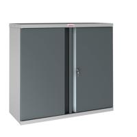 Phoenix SCL Series SCL0891GAK 2 Door 1 Shelf Steel Storage Cupboard Grey Body & Anthracite Grey Doors with Key Lock