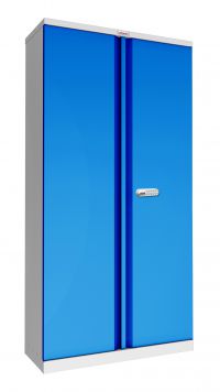 Phoenix SCL Series 2 Door 4 Shelf Steel Storage Cupboard Grey Body Blue Doors with Electronic Lock SCL1891GBE