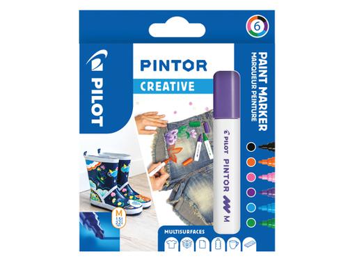 Pilot Pintor Medium Bullet Tip Paint Marker 4.5mm Fun Assorted Colours (Pack 6) 3131910517436
