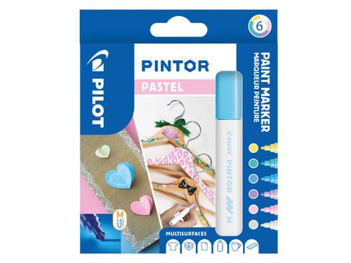 Pilot Pintor Medium Bullet Tip Paint Marker 4.5mm Pastel Assorted Colours (Pack 6) 3131910517474