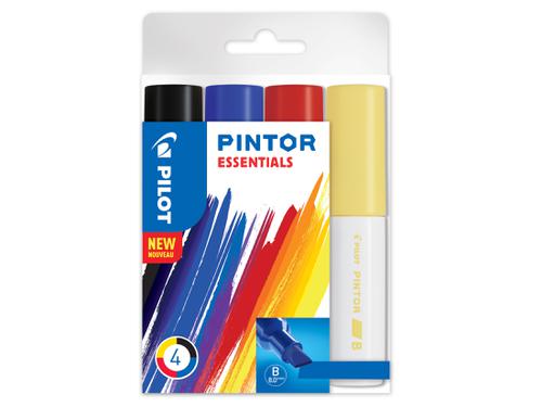Pilot Pintor Broad Chisel Tip Paint Marker 8mm Assorted Colours (Pack 4) 3131910537540