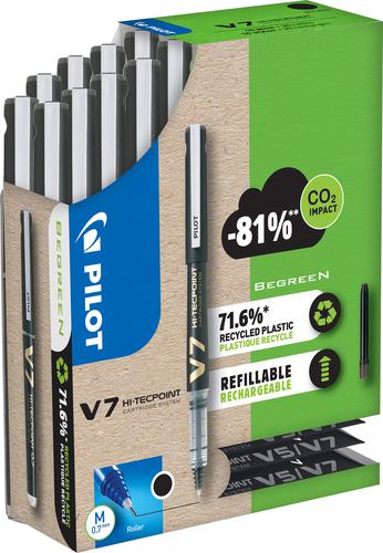 Pilot V7 10 Liquid Ink Rollerball Pens 30 Refills Medium Tip Black (Pack of 40) WLT556251