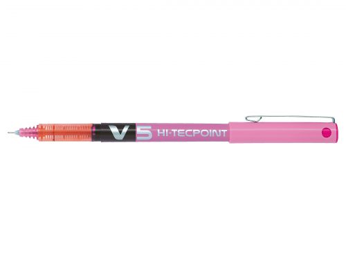 Pilot Hi-Tecpoint V5 Liquid Ink Rollerball Pen Pink- Fine Tip (12)