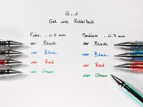 Pilot G-107 Gel Rollerball Pen 0.7mm Tip 0.39mm Line Black (Pack 12) - 1101201