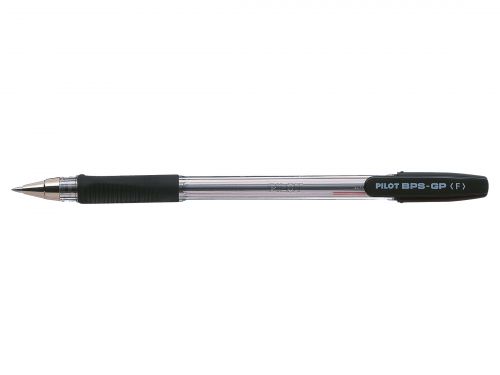 Pilot BPS GP Ball Pen Rubberised Grip Fine 0.7mm Tip 0.27mm Line Black Ref 4902505142765/SA [Pack 12]