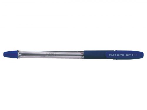 Pilot BPS GP Ball Pen Rubberised Grip Fine 0.7mm Tip 0.27mm Line Blue Ref 4902505142789/SA [Pack 12]