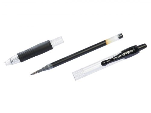 Pilot G205 Gel R/ball Pen Rubber Grip Retractable 0.5mm Tip 0.32mm Line Black Ref 4902505163104 [Pack 12]