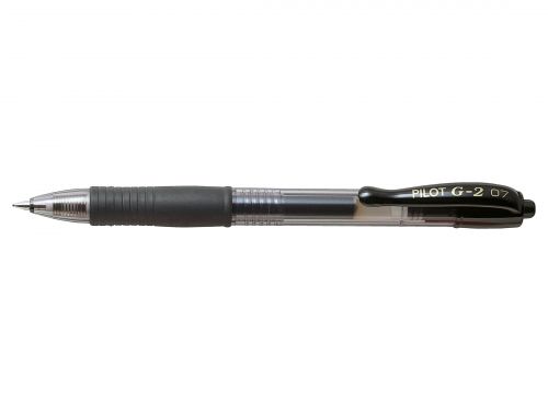 Pilot G-207 Retractable Gel Rollerball Pen 0.7mm Tip 0.39mm Line Black (Pack 12)