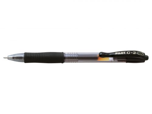 Pilot G210 Gel Rollerball Pen Rubber Grip Retractable 1.0mm Tip 0.48mm Line Black Ref 043101201 [Pack 12]