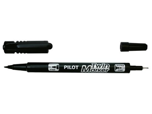 Pilot Begreen Permanent Marker Twin Tip Extra Fine/Fine 0.45mm and 0.5mm Line Black (Pack 10) - 4902505342080