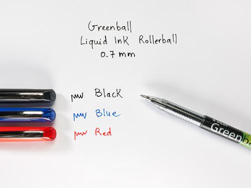Pilot Greenball Begreen Rollerball Pen Medium Line Black (Pack of 10) 4902505345234