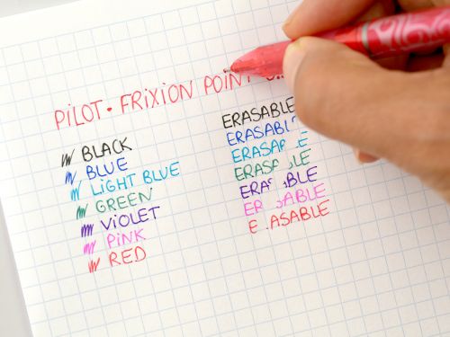 Pilot FriXion Point Erasable Gel Rollerball Pen 0.5mm Tip 0.25mm Line Red (Pack 12) - 227101202