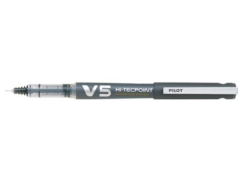 Pilot Begreen V5 Hi-Tecpoint Cartridge System Liquid Ink Rollerball Pen Recycled 0.5mm Tip 0.3mm Line Black (Pack 10)
