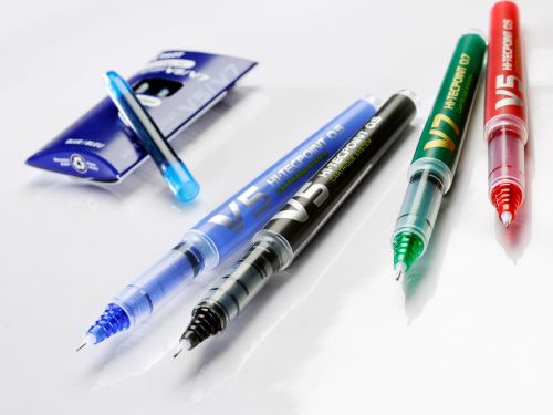 Pilot V5 Rollerball Pen Cartridge System Refillable Fine 0.5mm Tip 0.3mm Line Red 4902505442797 [Pack 10] Pilot Pen