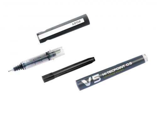 Pilot V5 Rollerball Pen Cartridge System Refillable Fine 0.5mm Tip 0.3mm Line Red 4902505442797 [Pack 10]
