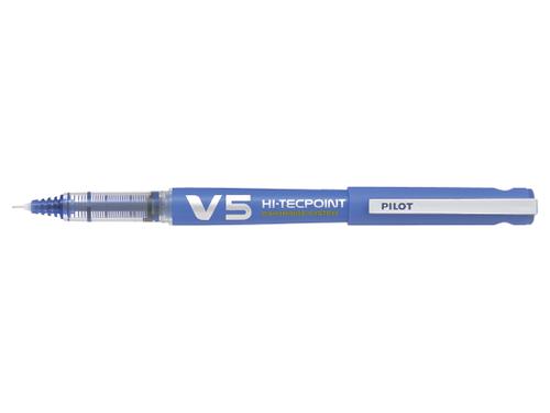 Pilot Begreen V5 Hi-Tecpoint Cartridge System Liquid Ink Rollerball Pen Recycled 0.5mm Tip 0.3mm Line Blue (Pack 10)