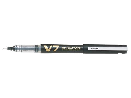 Pilot Begreen V7 Hi-Tecpoint Cartridge System Liquid Ink Rollerball Pen Recycled 0.7mm Tip 0.5mm Line Black (Pack 10)