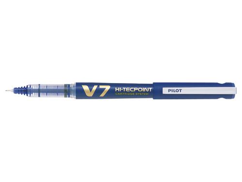 Pilot Begreen V7 Hi-Tecpoint Cartridge System Liquid Ink Rollerball Pen Recycled 0.7mm Tip 0.5mm Line Blue (Pack 10)