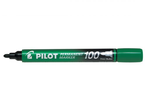 Pilot 100 Permanent Marker Bullet Tip Fine 1.0mm Line Green (Pack 12) - 4902505511127