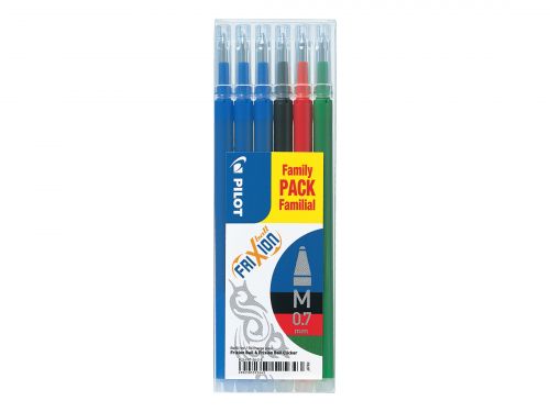 Pilot Refill for FriXion Ball/Clicker Pens 0.7mm Tip Assorted Colours (Pack 6) - 4902505525643 Refill Ink & Cartridges 75727PT