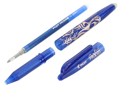 Pilot FriXion Ball Erasable Gel Rollerball Pen 1.0mm Tip 0.5mm Line Blue (Pack 12) - 4902505551116