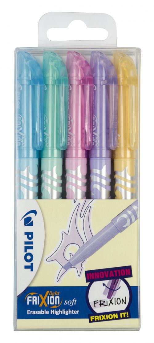 Pilot FriXion Erasable Highlighter Pen Chisel Tip 3.8mm Line Assorted Colours (Pack 5)