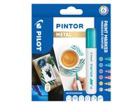 Pilot Pintor Medium Bullet Tip Paint Marker 4.5mm Metallic Assorted Colours (Pack 6) 3131910517450