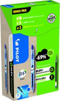 Pilot Begreen B2P Retractable Gel Rollerball Pen Recycled 0.7mm Tip 0.39mm Line Blue Greenpack (Pack 10 + 10 Refills) - WLT556206