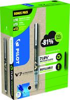 Pilot Begreen V7 Hi-Tecpoint Cartridge System Liquid Ink Rollerball Pen Recycled 0.7mm Tip 0.5mm Line Black Greenpack (Pack 10+30 Refills) - WLT556251