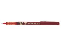 Pilot V7 Hi-Tecpoint Rollerball Pen Liquid Ink 0.7mm Tip 0.4mm Line Red Ref V702 [Pack 12]