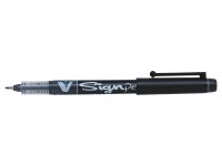 Pilot V-Sign Pen Liquid Ink Permanent Ink Medium 2.0mm Tip 0.6mm Line Black Ref SWVSP01 [Pack 12]