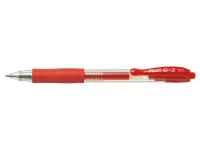 Pilot G205 Gel Rollerball Pen Rubber Grip Retractable 0.5mm Tip 0.32mm Line Red Ref 040101202 [Pack 12]